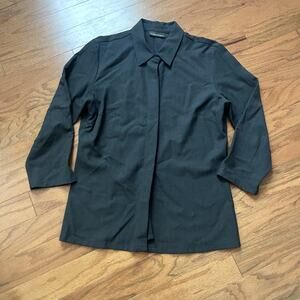 Women's Banana Republic Wool Gray 3/4 Sleeve Button Up Blouse Size Medium